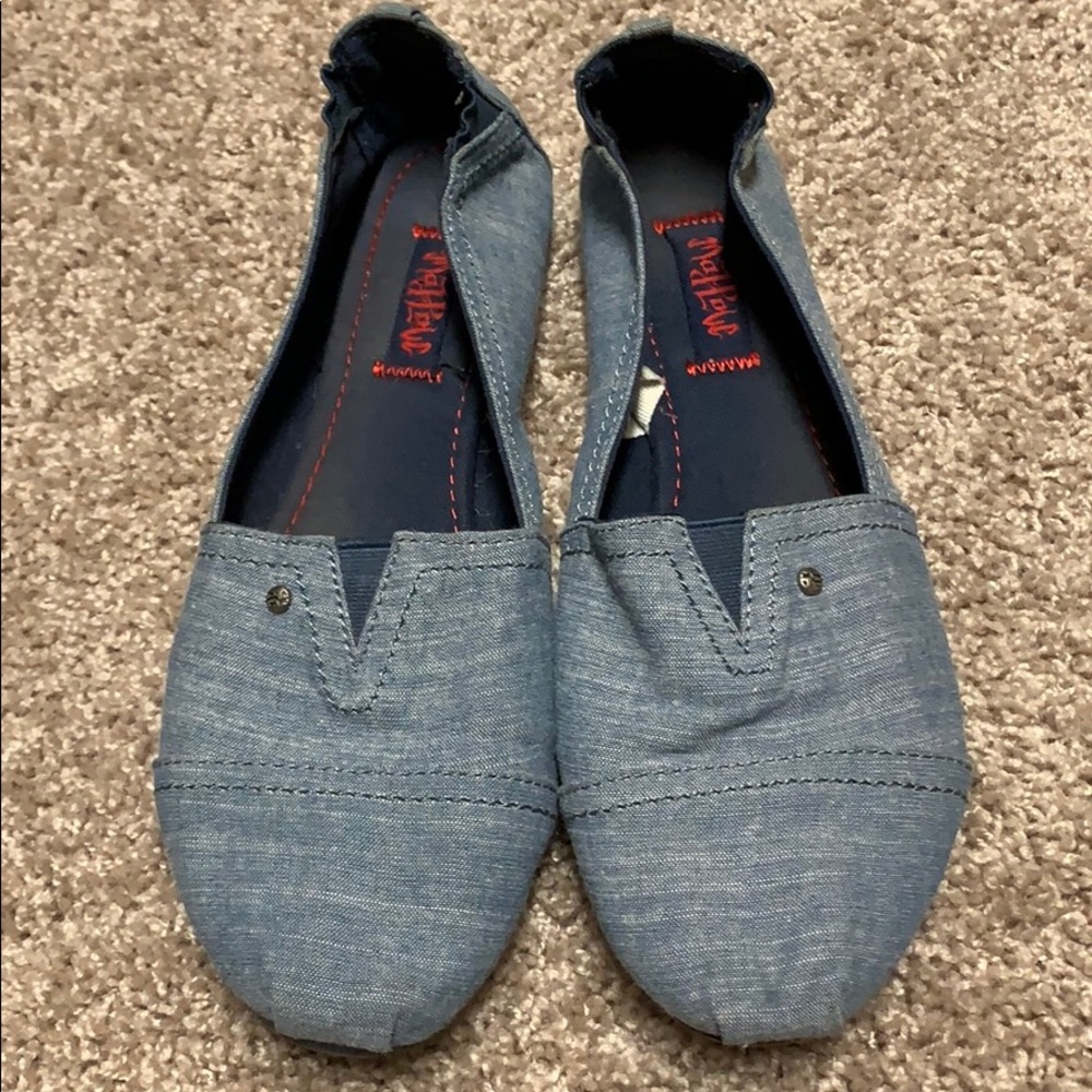 Blue Mad Love Slip Ons